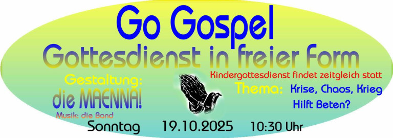 Einladung zum Gospelgottesdienst in freier Form