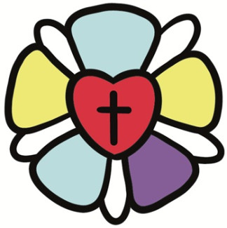 Logo Evang. in Hadern, Lutherrose stilisiert